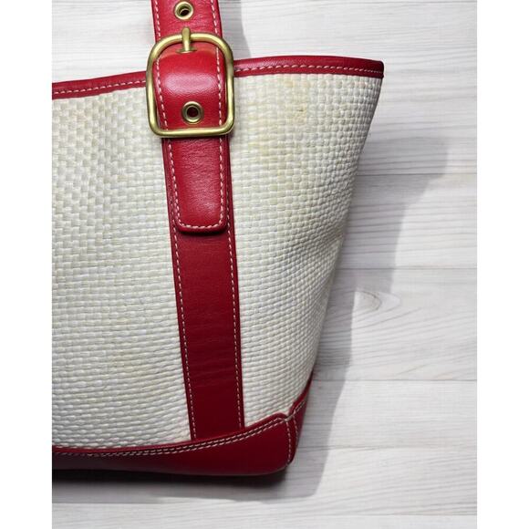 Vintage Coach 8909 Woven Straw Tote - Picture 13 of 16